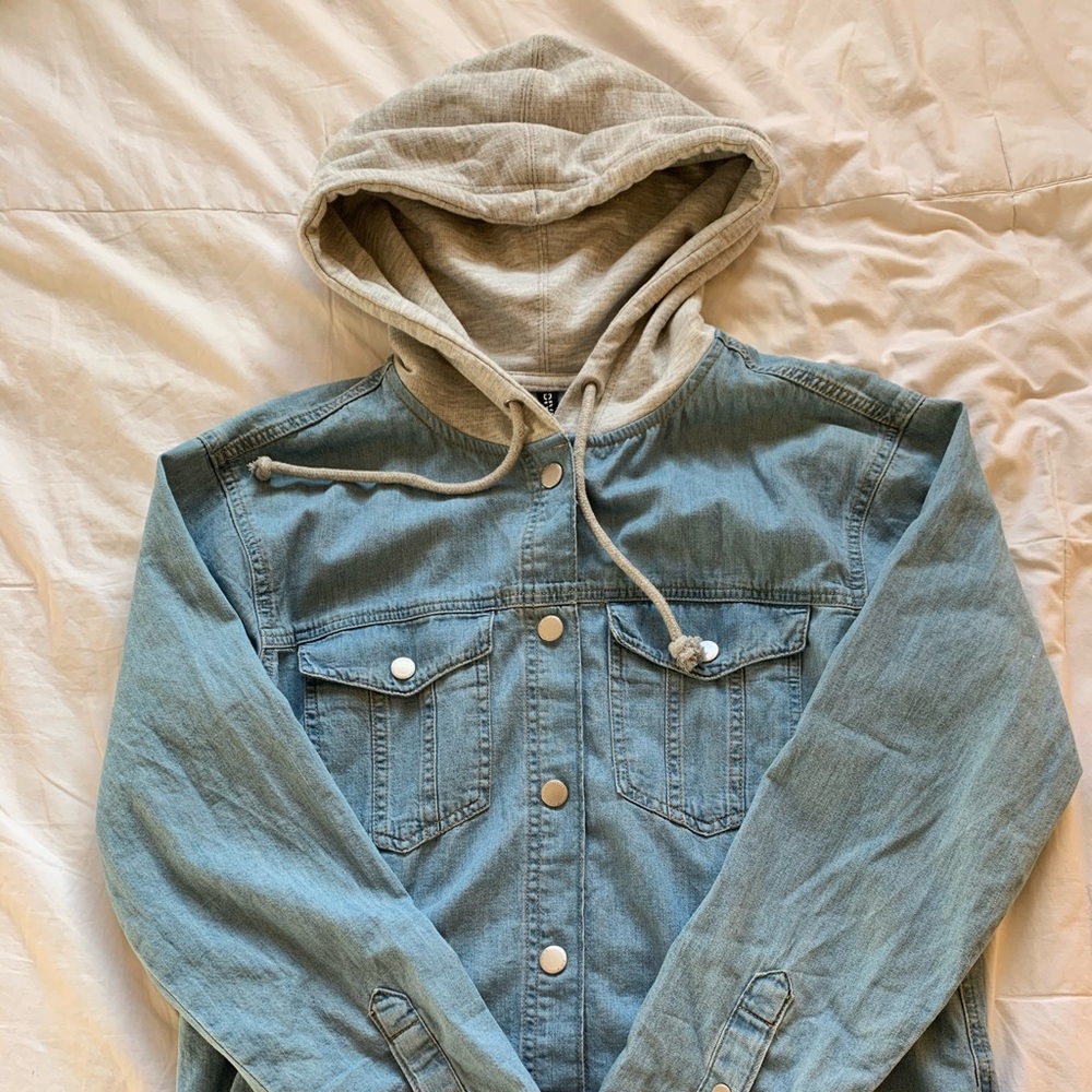 H&M Jean Jacket With Grey Hoodie